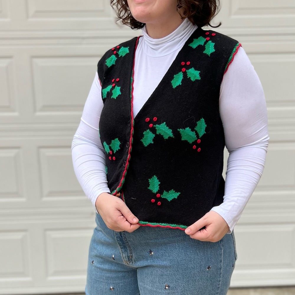 Vintage Christmas Vest | Faith Mountain Company Size XL